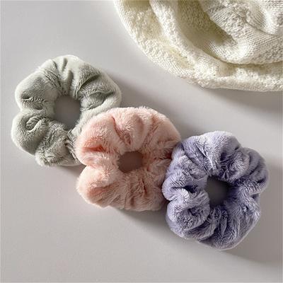 Chouchous pour cheveux doux et chauds pour l'hiver, élastiques multicolores en peluche pour femmes