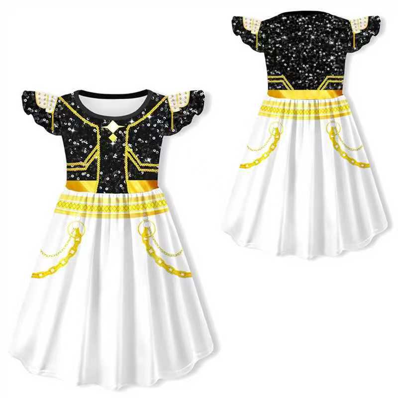 Halloween Kinder Hexe Jäger Lumy Cosplay Langarm 3-teiliges Bühnenkostüm 130 white