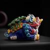Figurine de crapaud porte-bonheur à trois pattes en poterie cochinchinoise