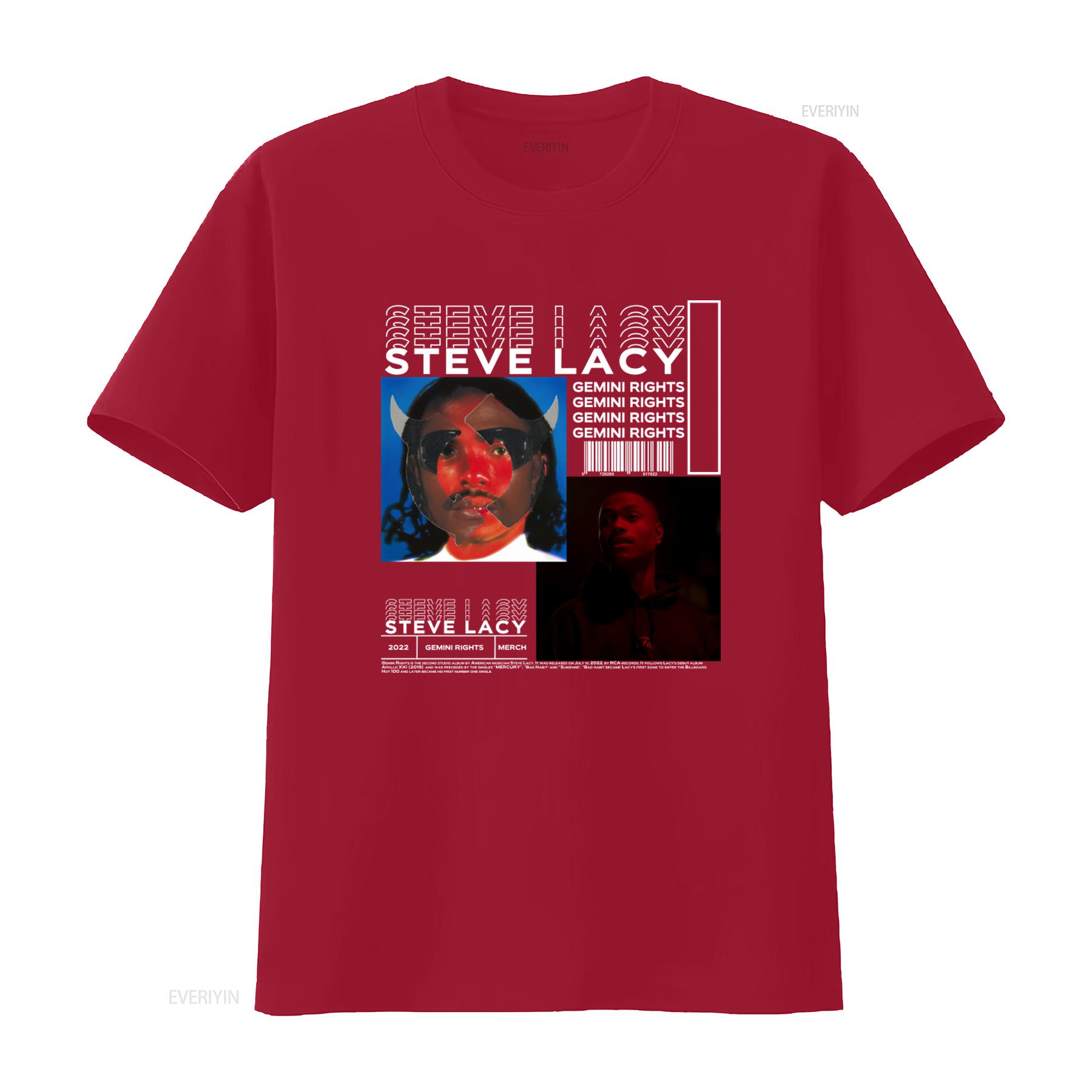 Steve Lacy Gemini Rights Album T Shirt Merch for Fans 2022 Music Design vintage Washed Top For Everyday Wear homme Casual S