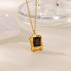 Irregular Zircon Square Pendant Necklaces  Gold Plated Stainless Steel Necklace Birthday Party Christmas Jewelry Gifts