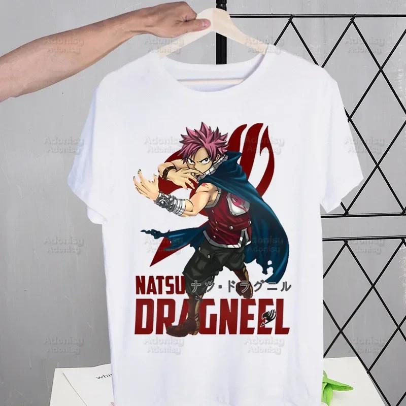 Anime Fairy Tail Kreslený Natsu Erza Gray Lucy Trička Léto Pánské/Dámské Hip Hopové Tričko Streetwear trička Krátký Rukáv Topy