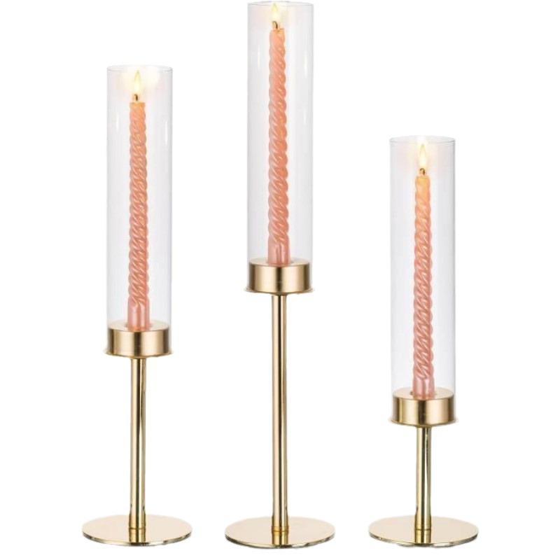 European Style Electroplated Glass Candlestick for Weddings, Birthdays, and Parties