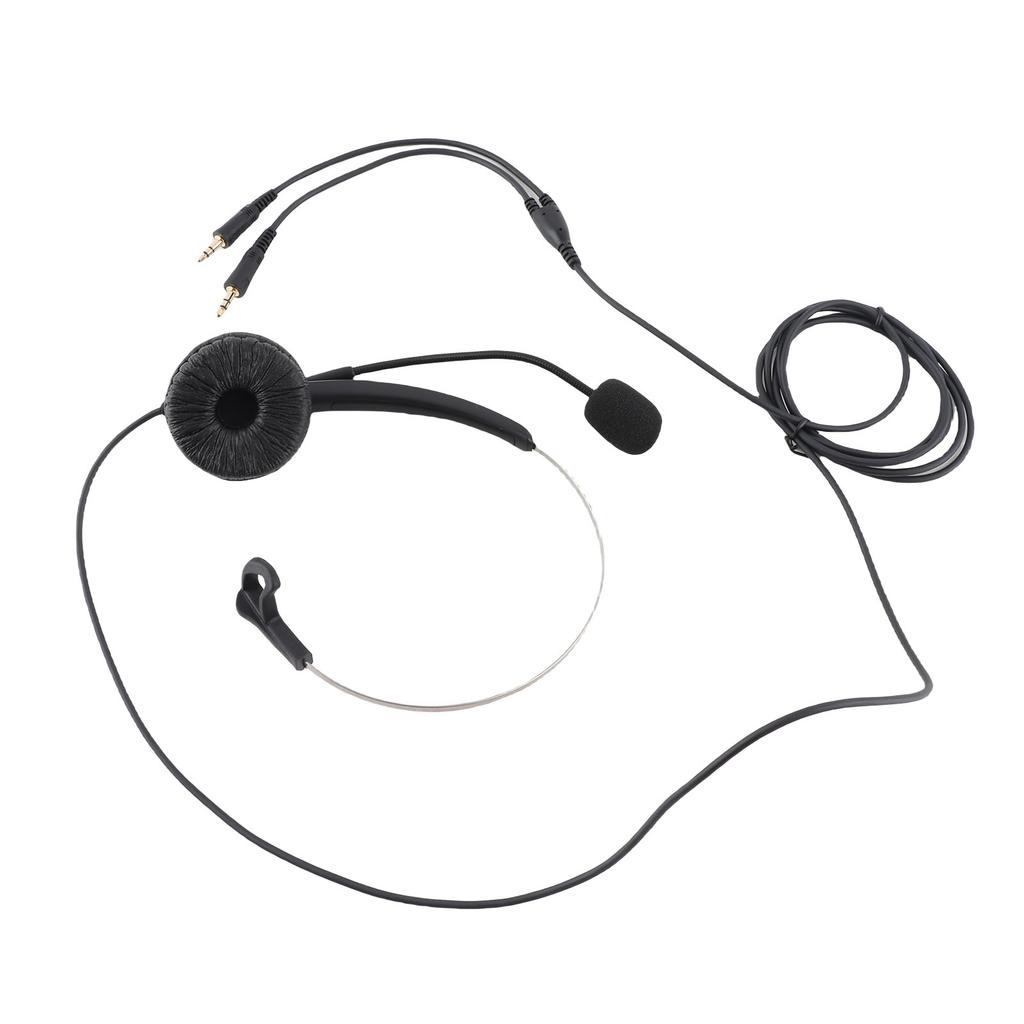 Callcenter-Headset Mono Geräuschunterdrückung Dual 3,5-mm-Stecker Computer On-Ear-Kopfhörer für Online-Kurse Callcenter