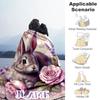 Lavender Rabbit Customize Text Blanket Gift Customizable Blanket Durable Comfort Throw For Livingroom Office Chair Seaside Nap All-Season Use