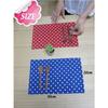 Fabrizm Made In Japan Kids' Placemats (Set of 4), 30x20cm, Vinyl Laminated, Punto Red, 1539-red2