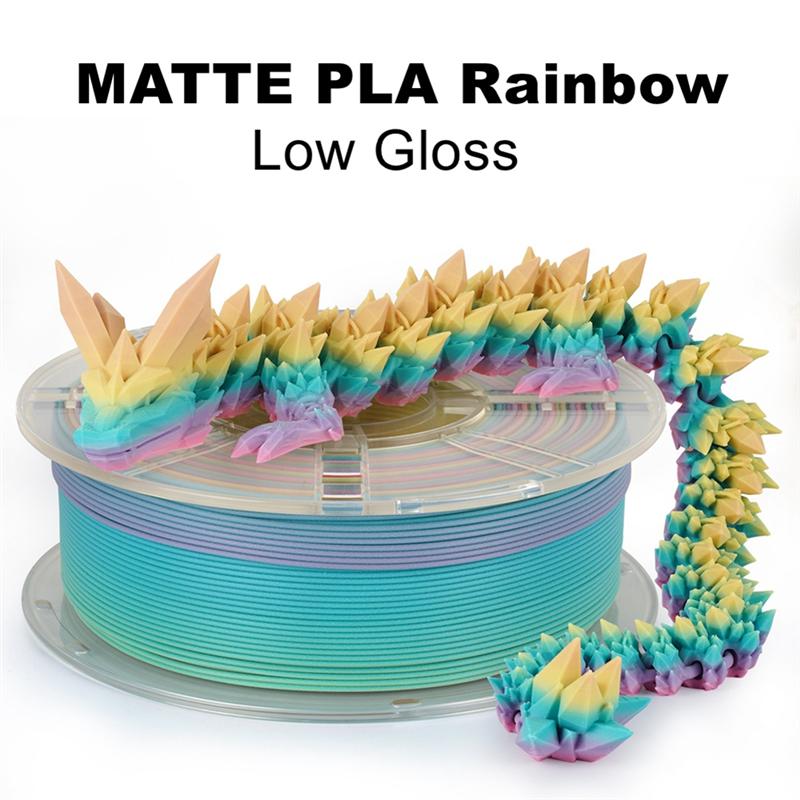 Filamento PLA A95I Bassa Lucentezza 1,75 mm 1 kg Arcobaleno Opaco Gradiente Multicolore Filamento Stampante 3D Nuovo Cambio Colore