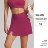 New Style Nude Feel One-Shoulder Yoga Set with High-Waisted Breathable Skirt for Tennis & Running