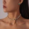 Two-piece Set of Light Luxury Diamond-encrusted Geometric Collarbone Necklace, Court-style Exquisite Niche Necklace