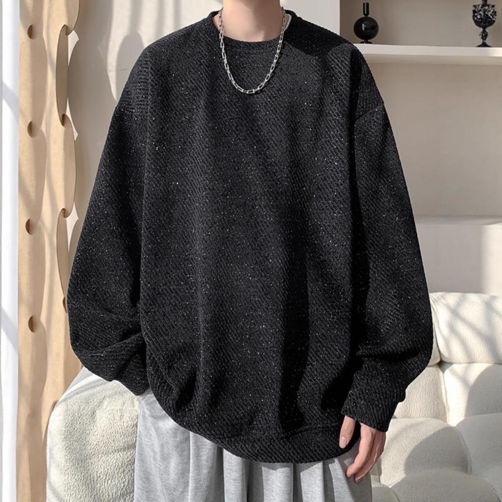 Round Neck Sweater Men's New Autumn Clothes Men's Hoodless Heavy Zebra Coat