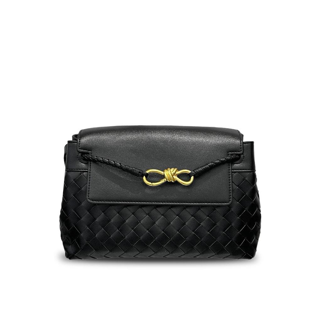 2026 Cross-border Leather Woven Messenger Bag, the Same Fashion Trend for Men and Women, Commuting Versatile Single Shoulder Messenger Bag Bag