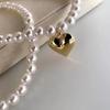 Artificial Pearls Necklaces Neck Jewelry Heart Pendant Necklaces CCB Material