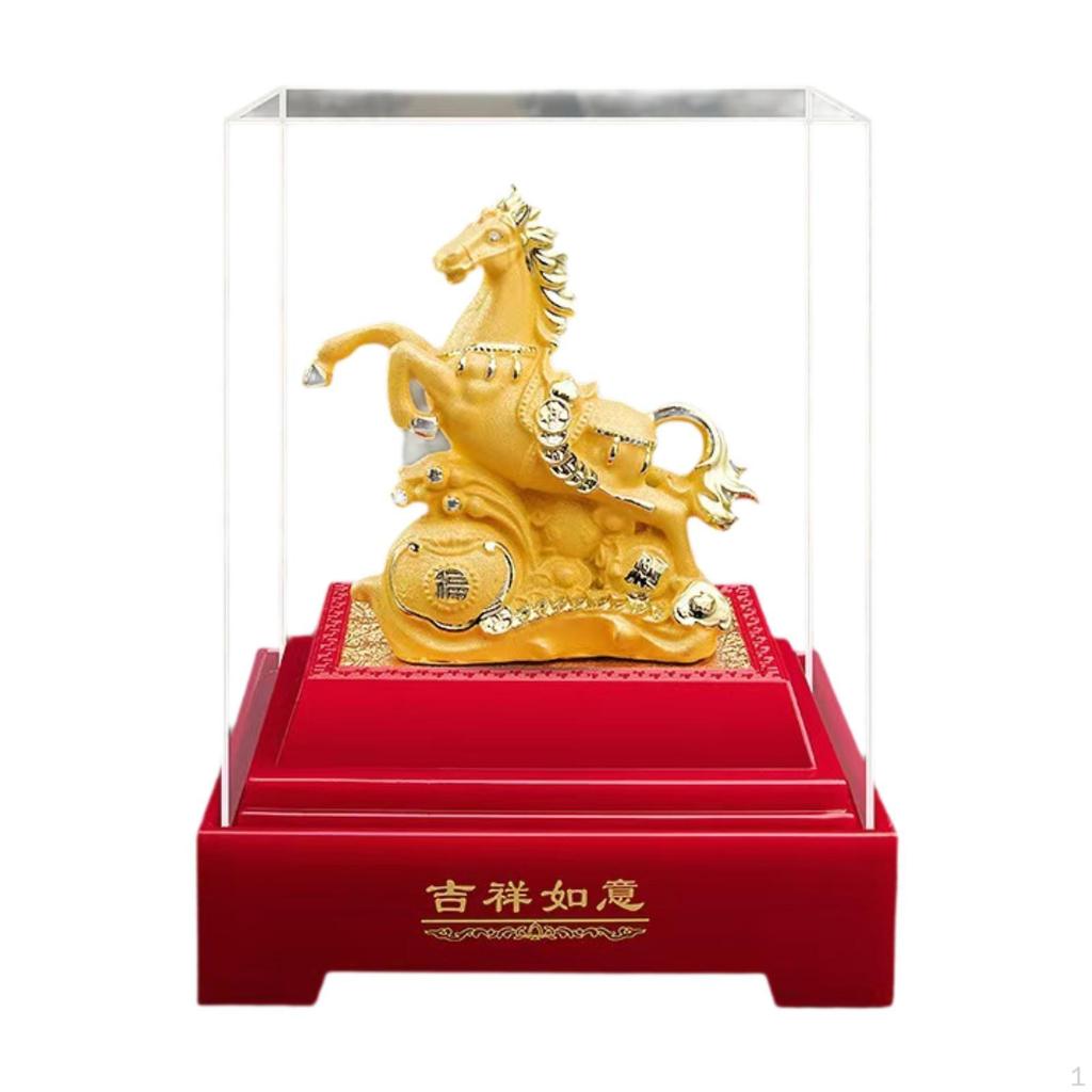 Feng Shui Horse Year Ornament Handmade Blessing Souvenir Statue for Office Restaurant