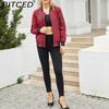BITCED Frühlings-/Herbst Leichte Fliegerjacke Damen Lässiger Langarmmantel Locker sitzend Stehkragen Baseballjacke