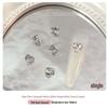 White Zirconia Nail Art: Glacier Diamonds, Transparent Rock Candy Hearts & Square Accents