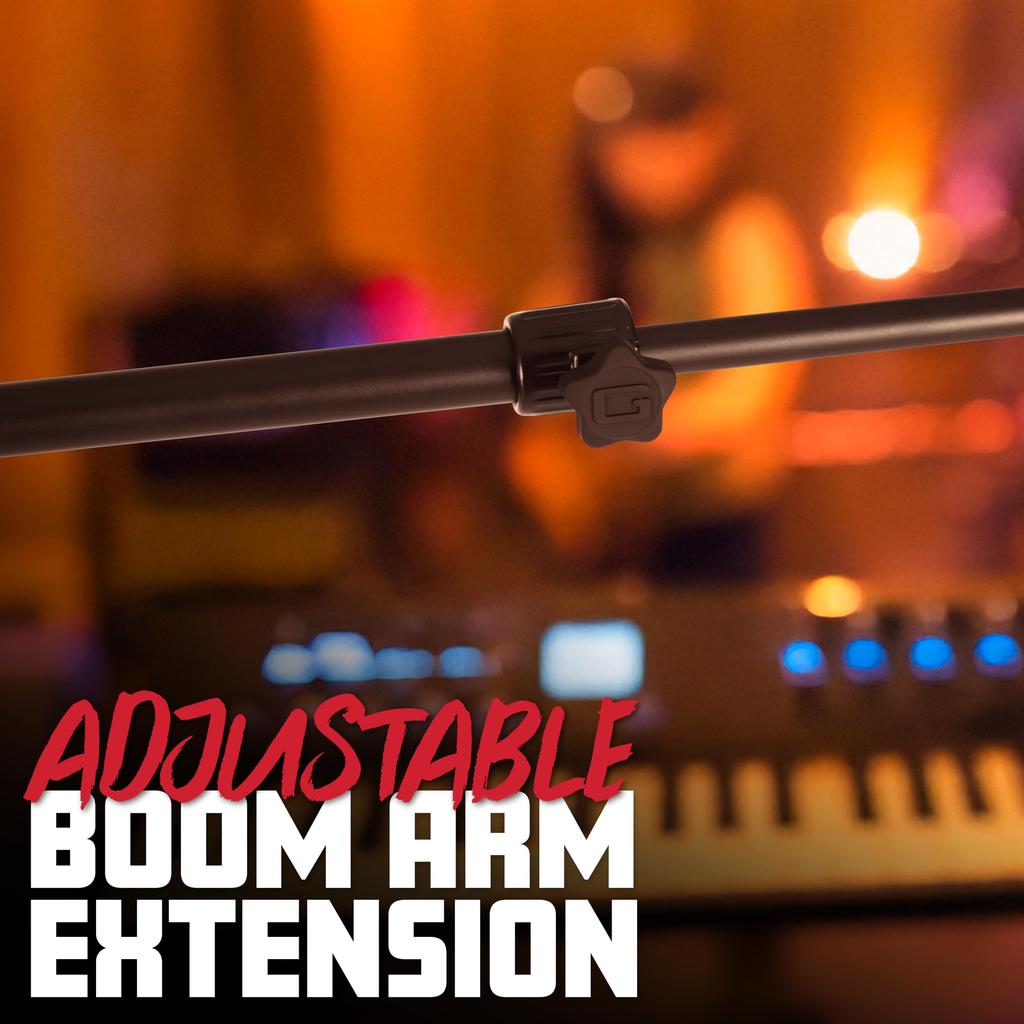 GATOR Frameworks Microphone Stand GFW-MIC-2020 - Compatible with both US (58") and EU (38") standard screws, with extendable boom arm and tripod