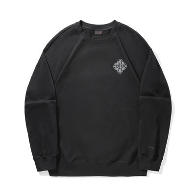 Li Ning Trendy Sports Series Round Neck Pullover Printed Loose Comfortable Sweatshirt Unisex Sweatshirt AWDVB13-4