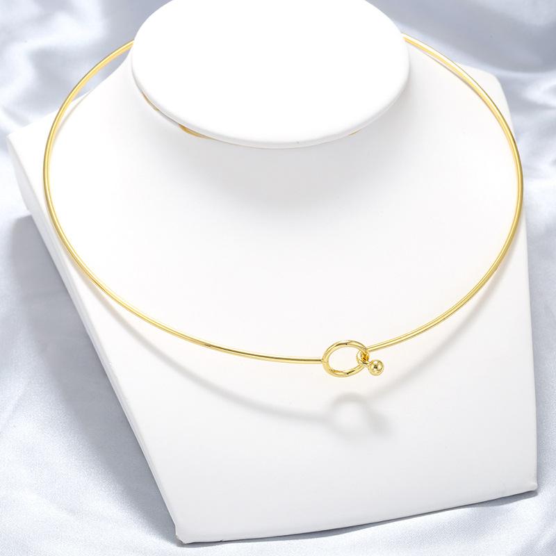 Simple Round Collar Women'S Necklace With Chain Handmade Diy Collar Stainless Steel Jewelry Material Vl534-535