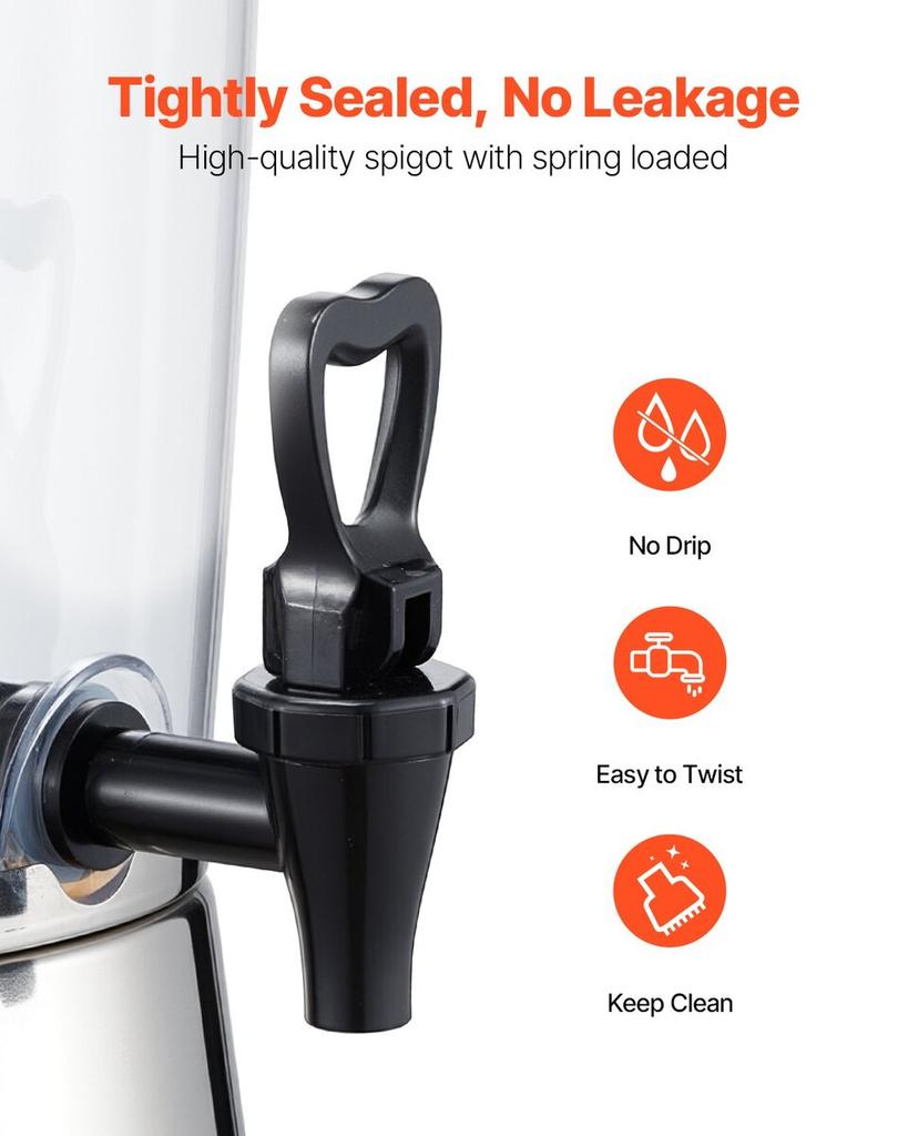 Drink Dispenser 8L Beverage Dispenser for Parties with Spigot Ice Chamber