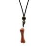 Cord Necklace Gemstone Pendant – Goldstone Bone
