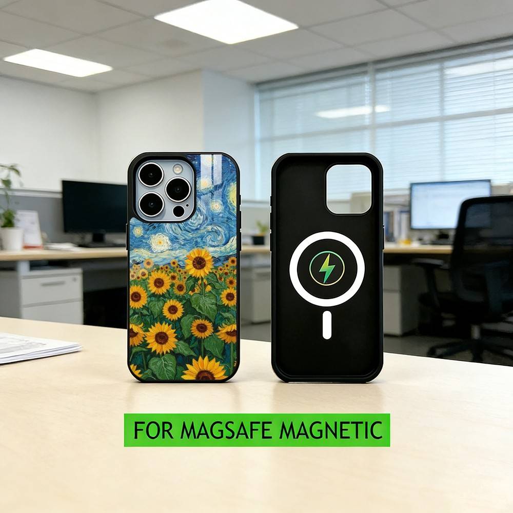 Van Gogh The S-Starry N-Night Phone Case For iPhone17,16,15,14,13,12,11 Plus,Pro Magnetic For Magsafe Wireless Charging