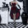 Dark Gothic Floor-Length Lace-Up Punk Skirt - Halloween Irregular Style