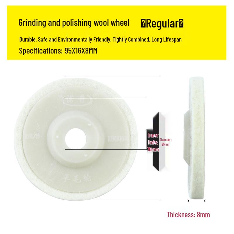 Thick Wool Felt Polishing Pad for 100 Angle Grinder - Ideal for Stainless Steel Mirror Finish, Waxing, and Grinding