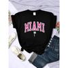 Maglietta da strada stampata Miami Beach, Florida USA Donna Estate Traspirante Manica Corta Morbida Confortevole Magliette Larghe Casual
