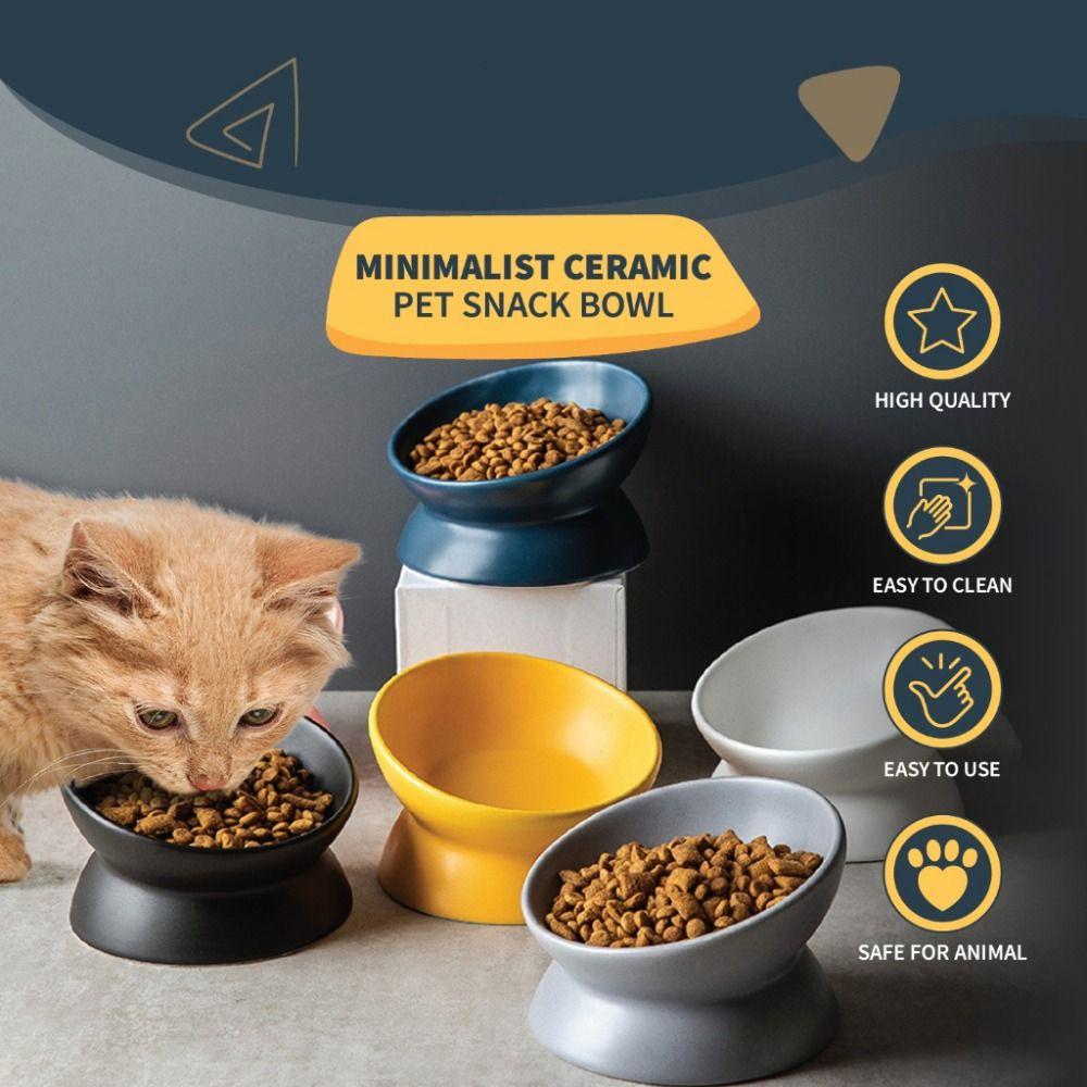 Protect The Cervical Cat Bowl Minimalist Ceramic Pet Bowl Dog Cat Food Bowl  Pet Supplies