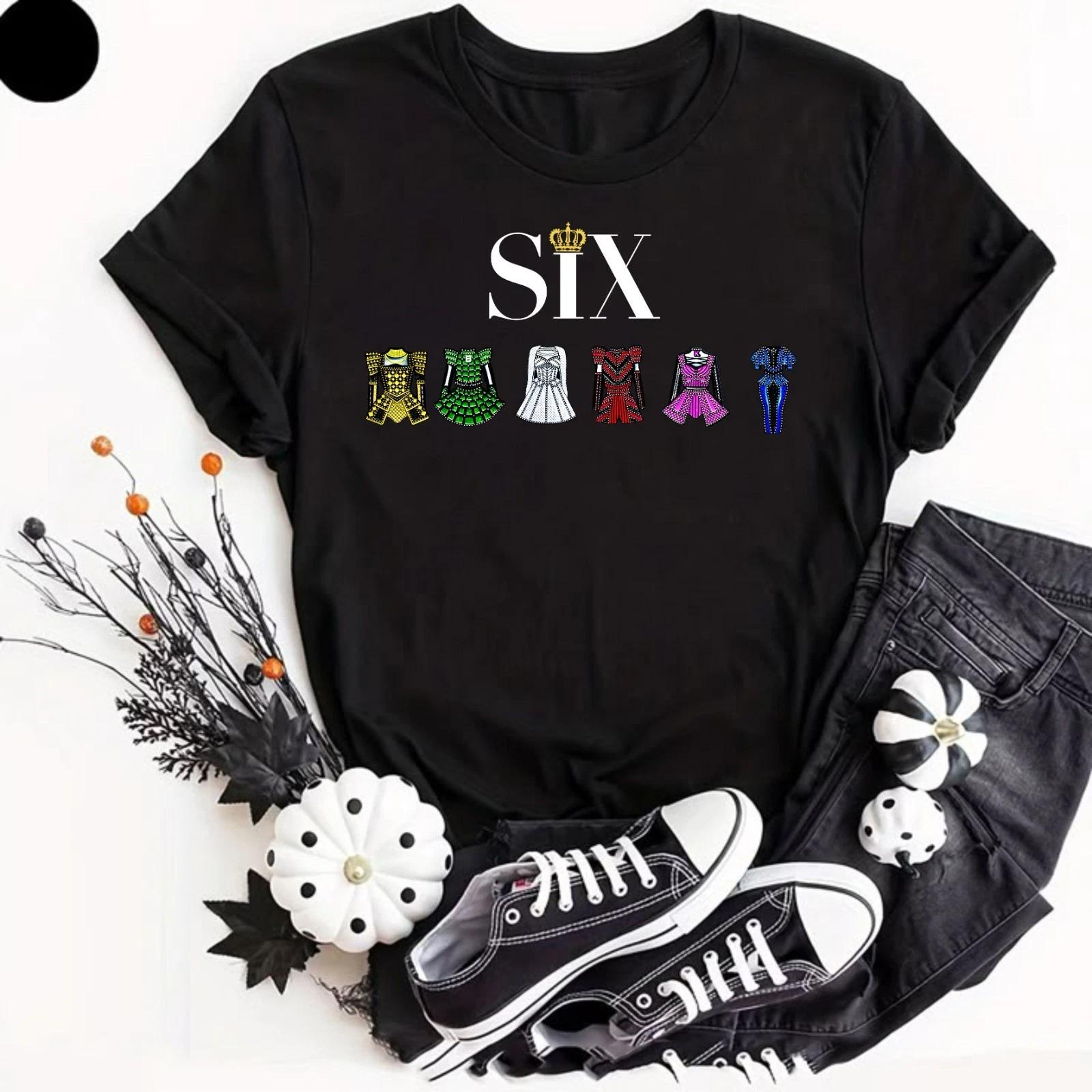 SIX Music T- Shirt Queens Costume Graphic Broadway Fan Concert Gift 2026 Tour Tee 4XL