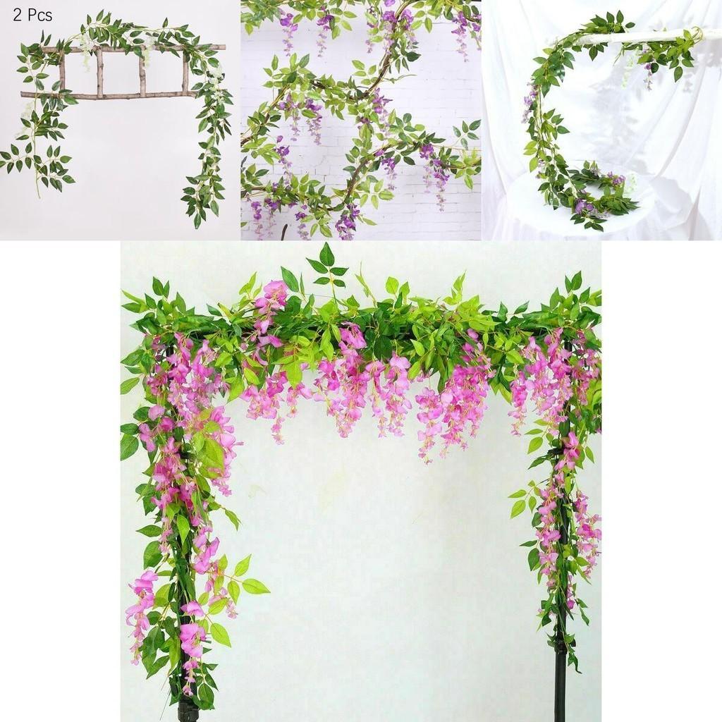 Lifelike 2x Artificial Wisteria Flower Vine With Stunning Colors For Home Decor