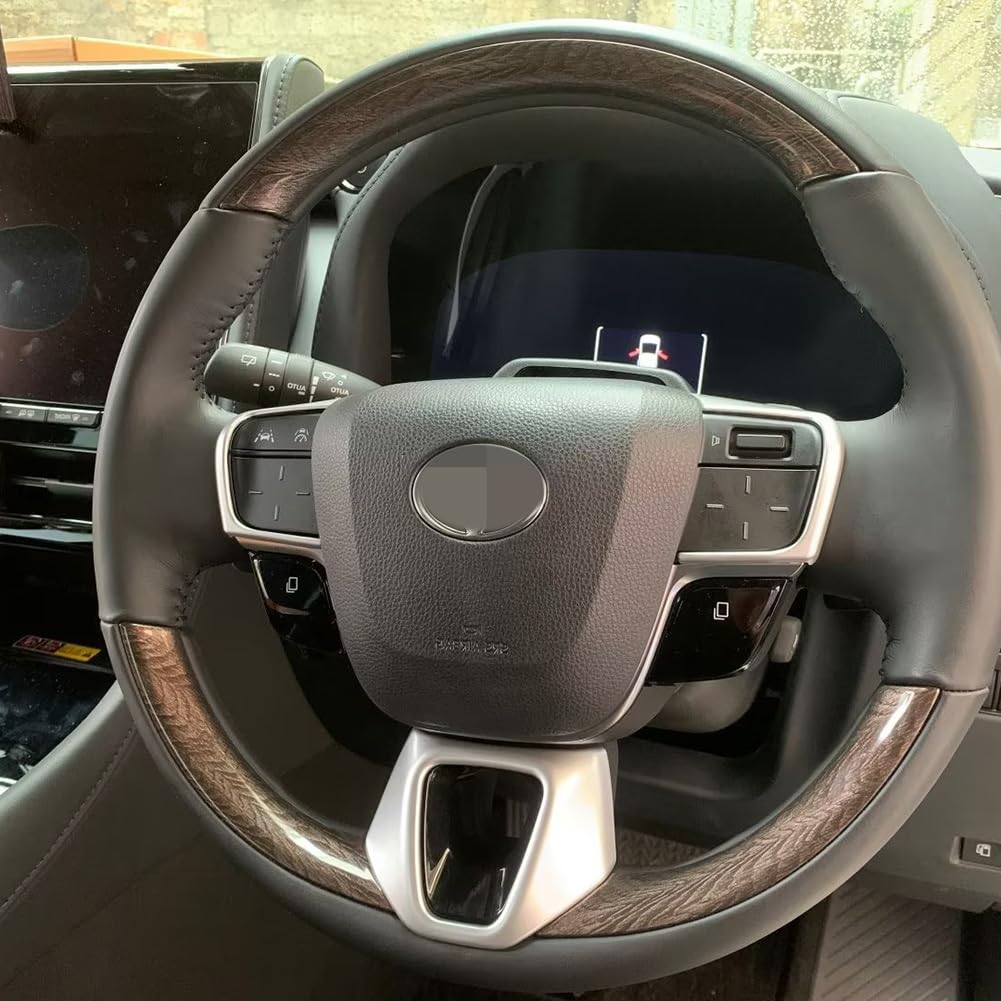 RUIQ Toyota Alphard Vellfire 40 Series Interior Steering Garnish Handle Frame Interior Designed for Toyota ALPHARD VELLFIRE (Satin Silver)