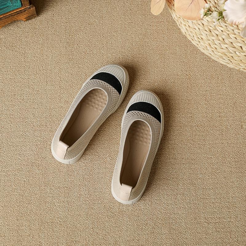 

Fisherman shoes women s platform single shoes casual knitted round head shoes flat bottom flying knitting spring 34