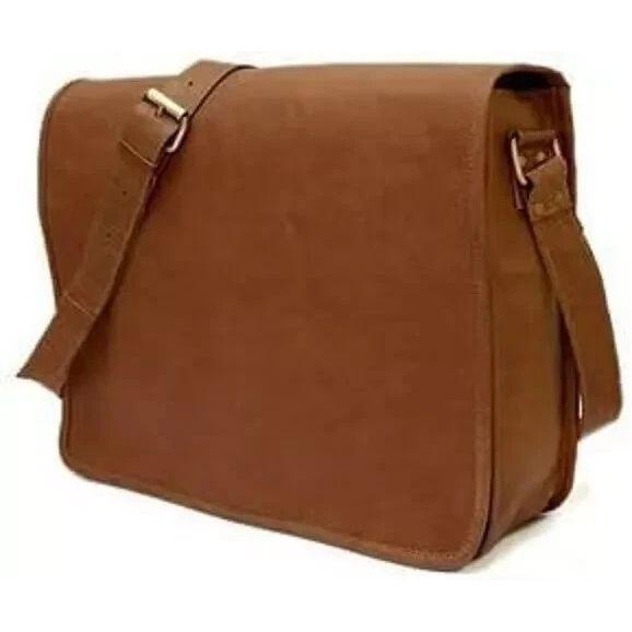

Bag Vintage Leather Messenger Shoulder Men s Briefcase Genuine Satchel Men Brown 9 x 7 x 3 in
