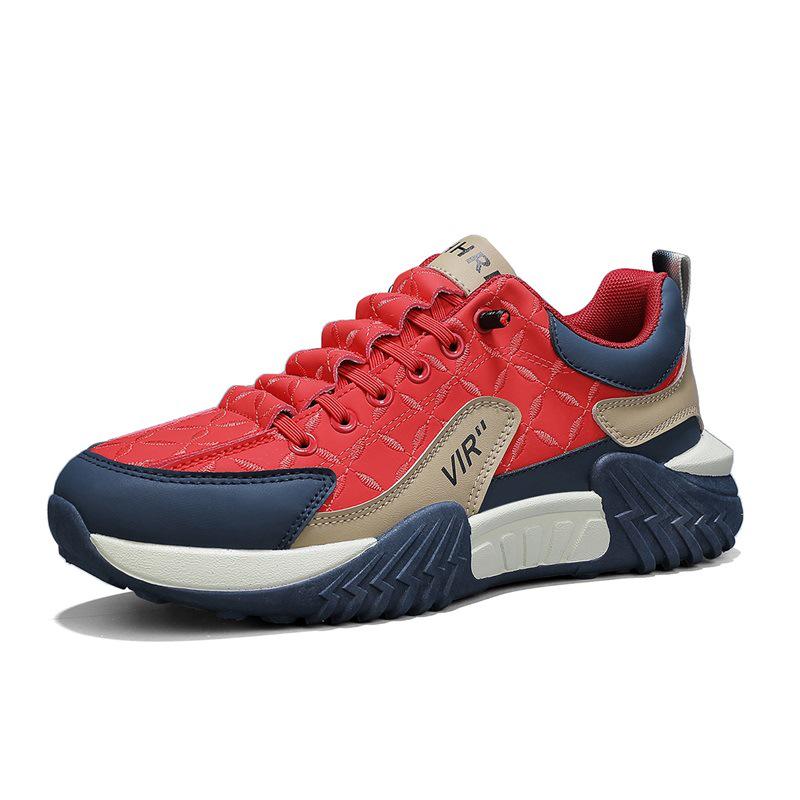 Men's Retro Slip-On Thick Sole Leather Sneakers, Height Increasing Casual Autumn/Winter Shoes