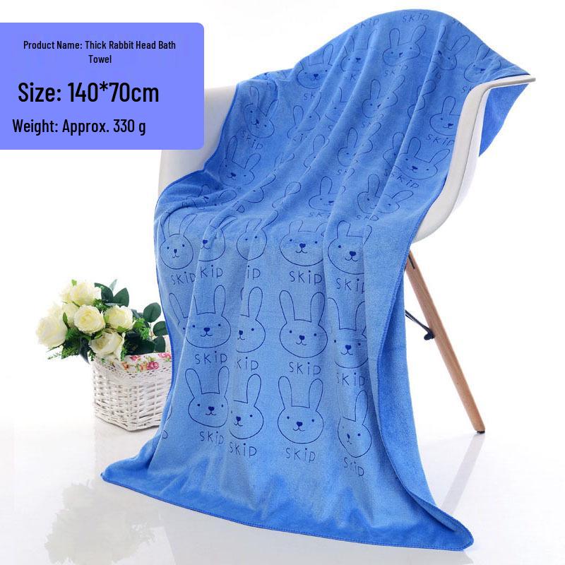Microfiber Cartoon Rabbit Beach Towel - Absorbent, Soft, Lint-Free for Adults