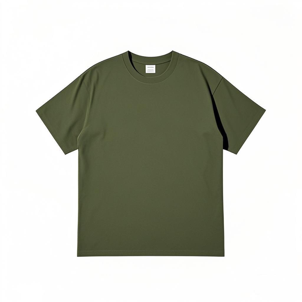 400g Heavyweight Pure White Long-Staple Cotton Summer Short-Sleeve Loose Crew Neck Base Layer T-Shirt