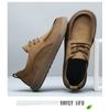 Mens Casual Leather Shoes 2026 British Style Round Toe Soft Sole Retro Flat Daily Wear