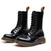 High-top leather long boots hole British style handmade hard leather cowhide short boots tooling shoes women