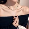 Elegant Black Agate Crystal Multi-Layered Choker Necklace for Women