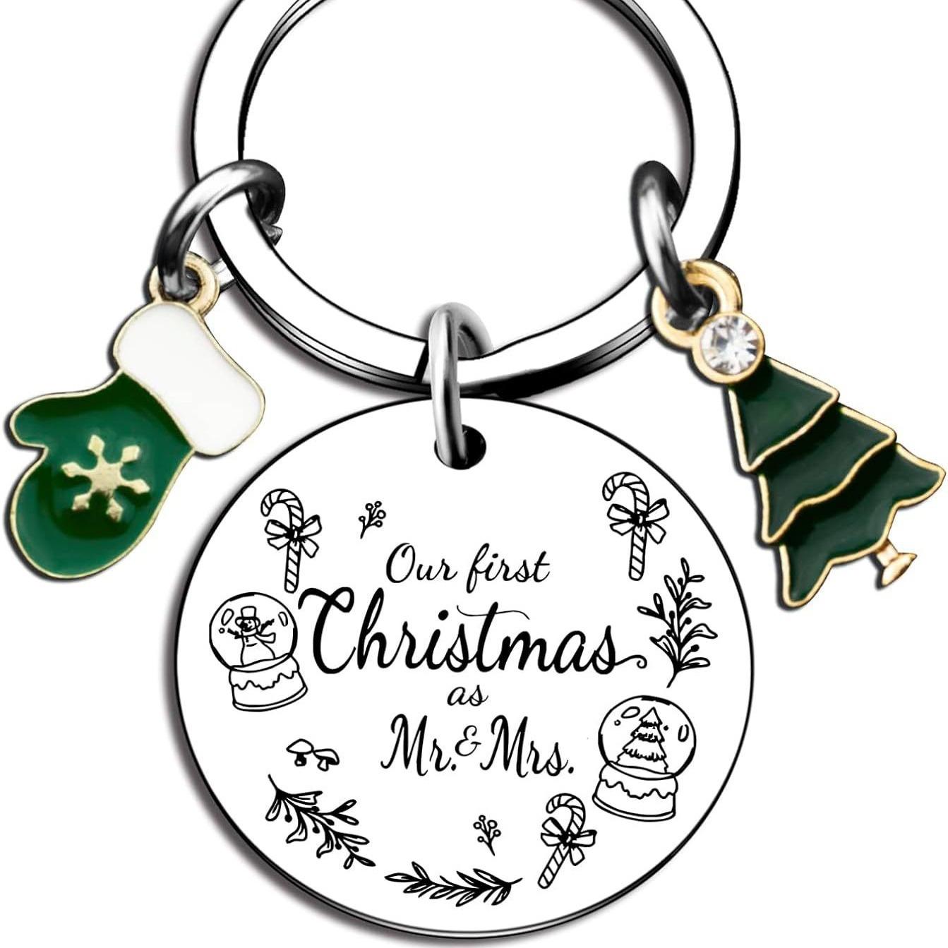 

Stainless Steel Keychain Necklace Christmas Gift Birthday Gift Family Gift Stainless Steel Keychain for Backpack Bag Pendant 3*3CM