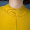 Autumn and Winter Women's Sweater Mid Neck Women's Cinched Waist Knitted Sweater