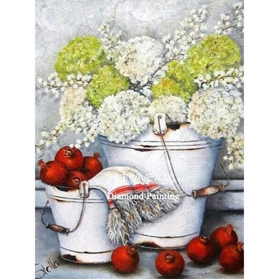 huacan Peinture de diamant carré complet, broderie de fleurs, image en strass, 5D