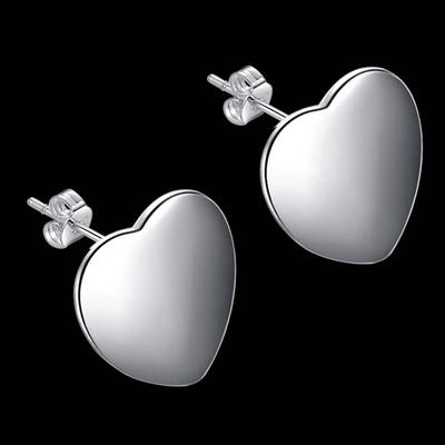 Verzilverde oorbellen S925 Zilveren oorbellen Zilveren sieraden Mode klassieke sieraden Boetiek Hart merk oorbellen Oorbellen sieraden