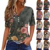 T-shirt da donna T-shirt con stampa Bottoni manica corta Quotidiano fine settimana Moda Basic scollo a V Top regolare