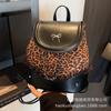 College student schoolbag backpack women's 2025 new bag large capacity class commute light leopard print travel backpack