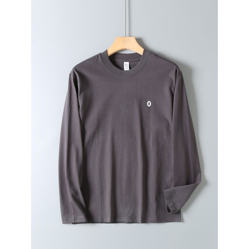Original Foreign Trade Surplus Japanese-Style All-Cotton Brushed Long-Sleeve T-Shirt, Unisex Couple Style, Soft Casual Loose-Fitting Base Shirt