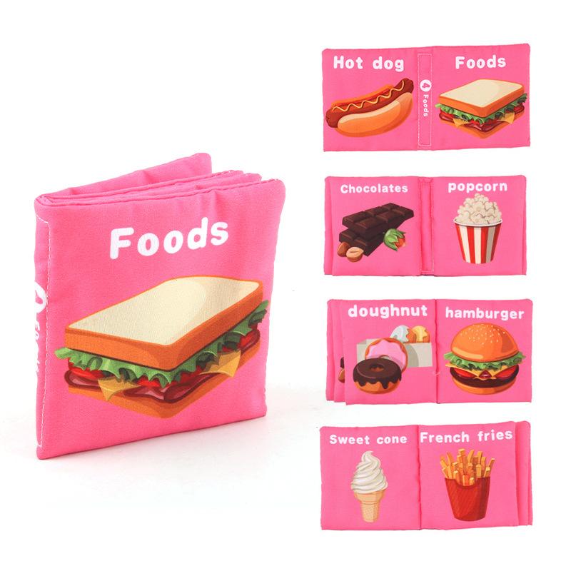 

Младенческий Английский Высококачественный Пальмовый Мягкий Тканевый Книжка Новорожденный Образовательный Ранний Food