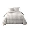 Parure de lit 220 x 240 cm Victoire a carreaux beige