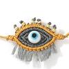 Artistic Glass Bead Eye Charm Bracelet Adjustable Length for Women Men Daily Wear Jewelry Handmade Wrist Accessories